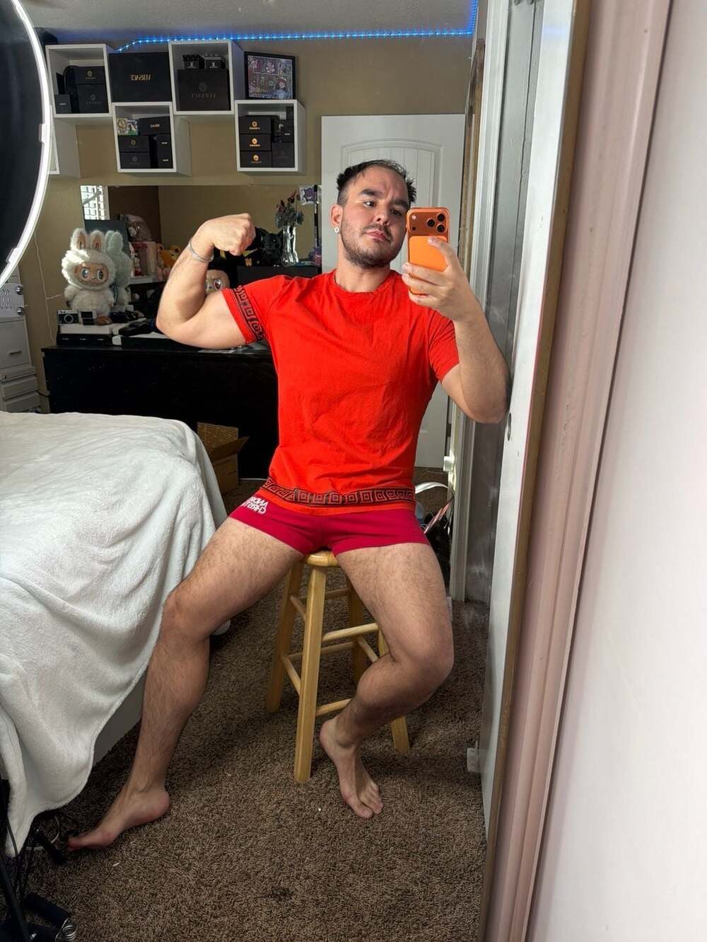 Versace Men's Red Greek Key Greca Trim Short Sleeve T-Shirt XXL